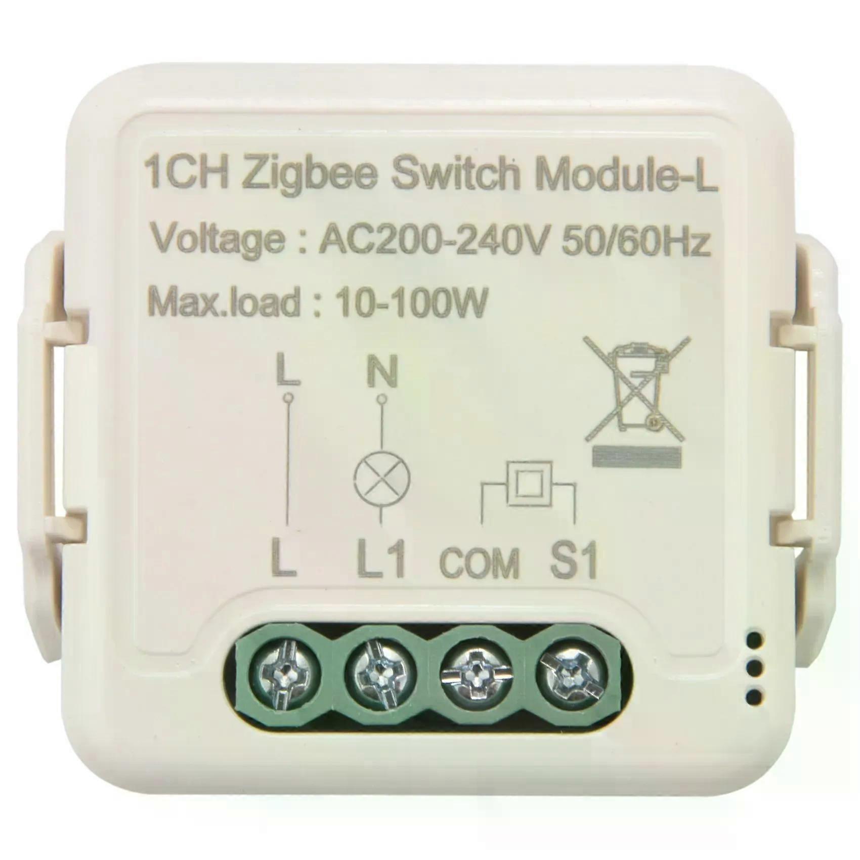 Tuya Zigbee Light Switch Module No Neutral Wire, Two-way Control DIY Smart Switch Works With Alexa Google Home