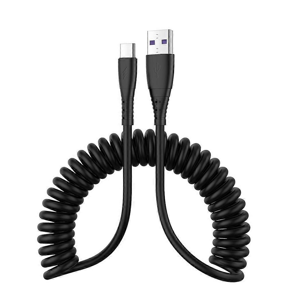 USB to Type-C 1.5m Spring Telescopic Mobile Phone Fast Charging Data Cable