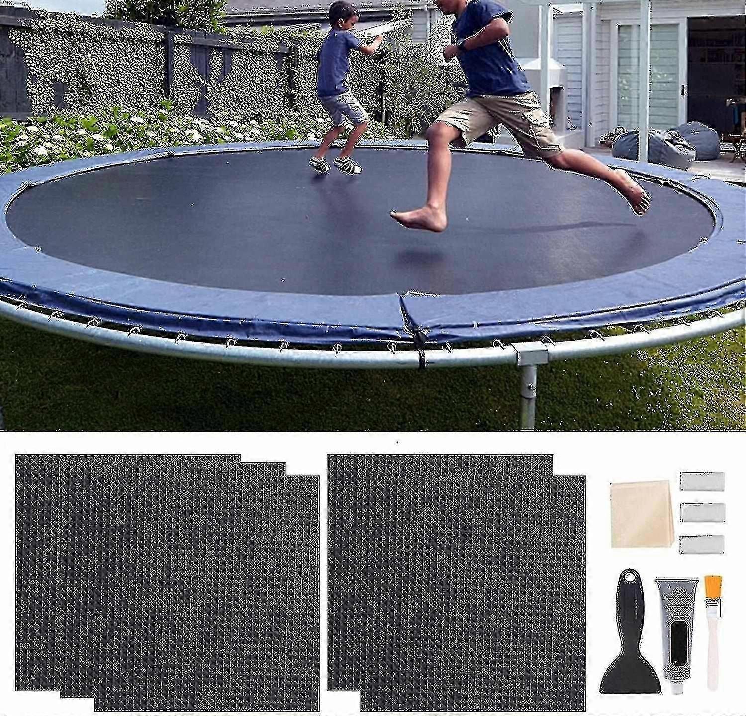5-pack Quick Trampoline Patch Repair Kit 4 X 4 Square Patches Kit With Glue Brush Scraper Gloves And-FCY