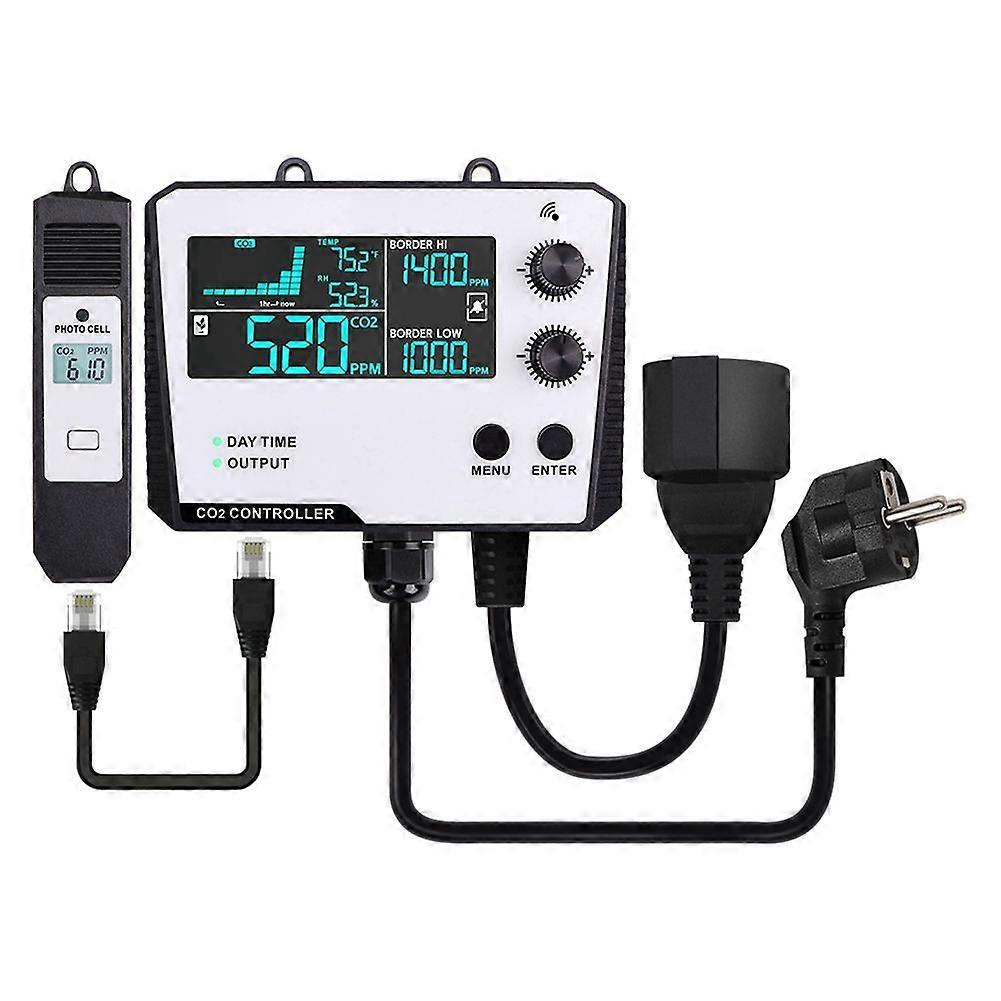Kohlendioxid-Controller Einkanal-Split-Sonde CO2-Monitor CO2-Druckmindererventil für Gewächshaus EU Plug C