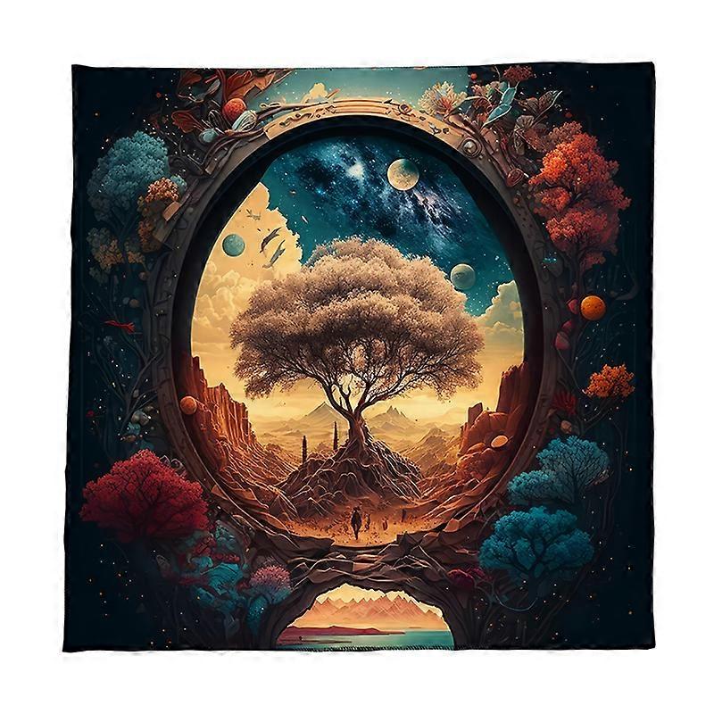Tarots Card Tablecloth Altars Cloth Astrologys Divinations Square Cloth Tapestry Trees Of Life Tablecloth Home Decors 349 75x75cm