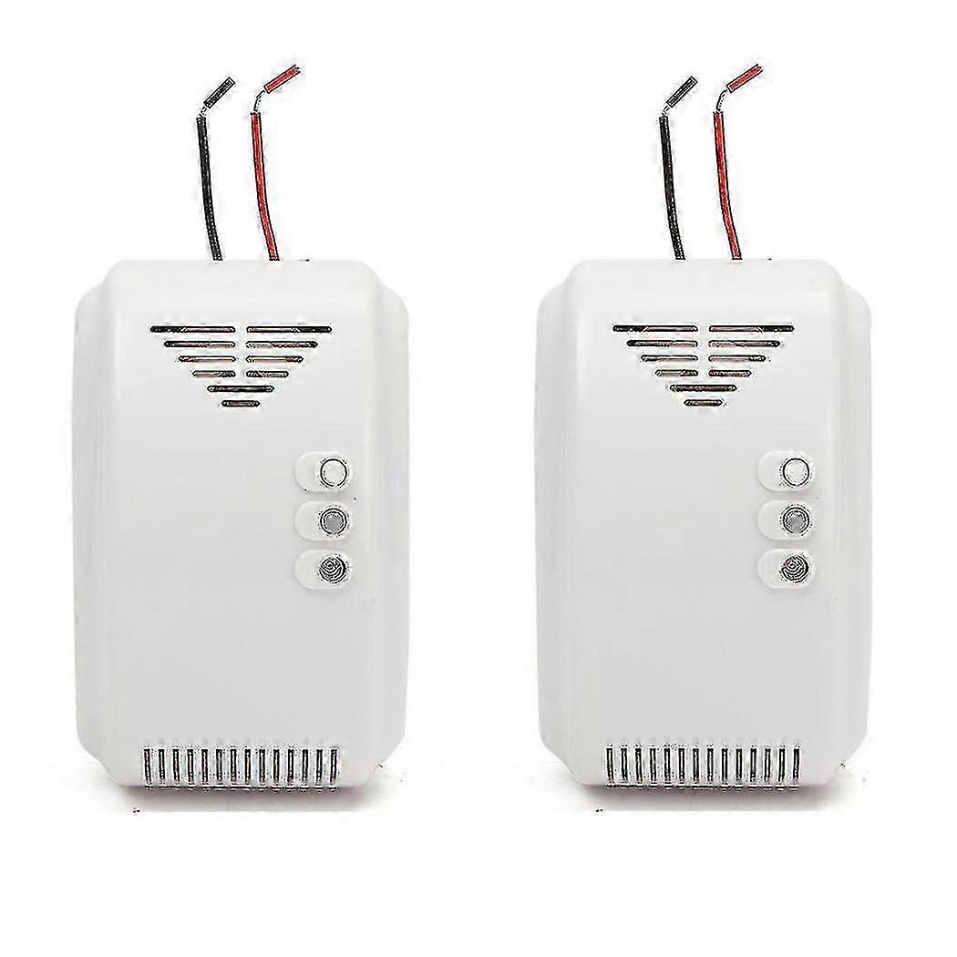 2pcs 12v Lpg Propane Butane Combustible Gas Leak Alarm Detector Sensor Led Flash Alarm Sound Motor