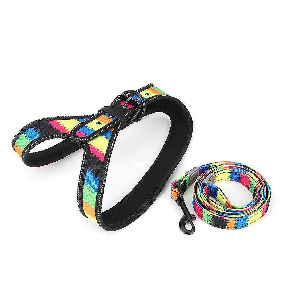 Pet Dog Harness with Traction Rope and Reflective Edge for All Sizes, Explosion-Proof Design, Durable Nylon Material