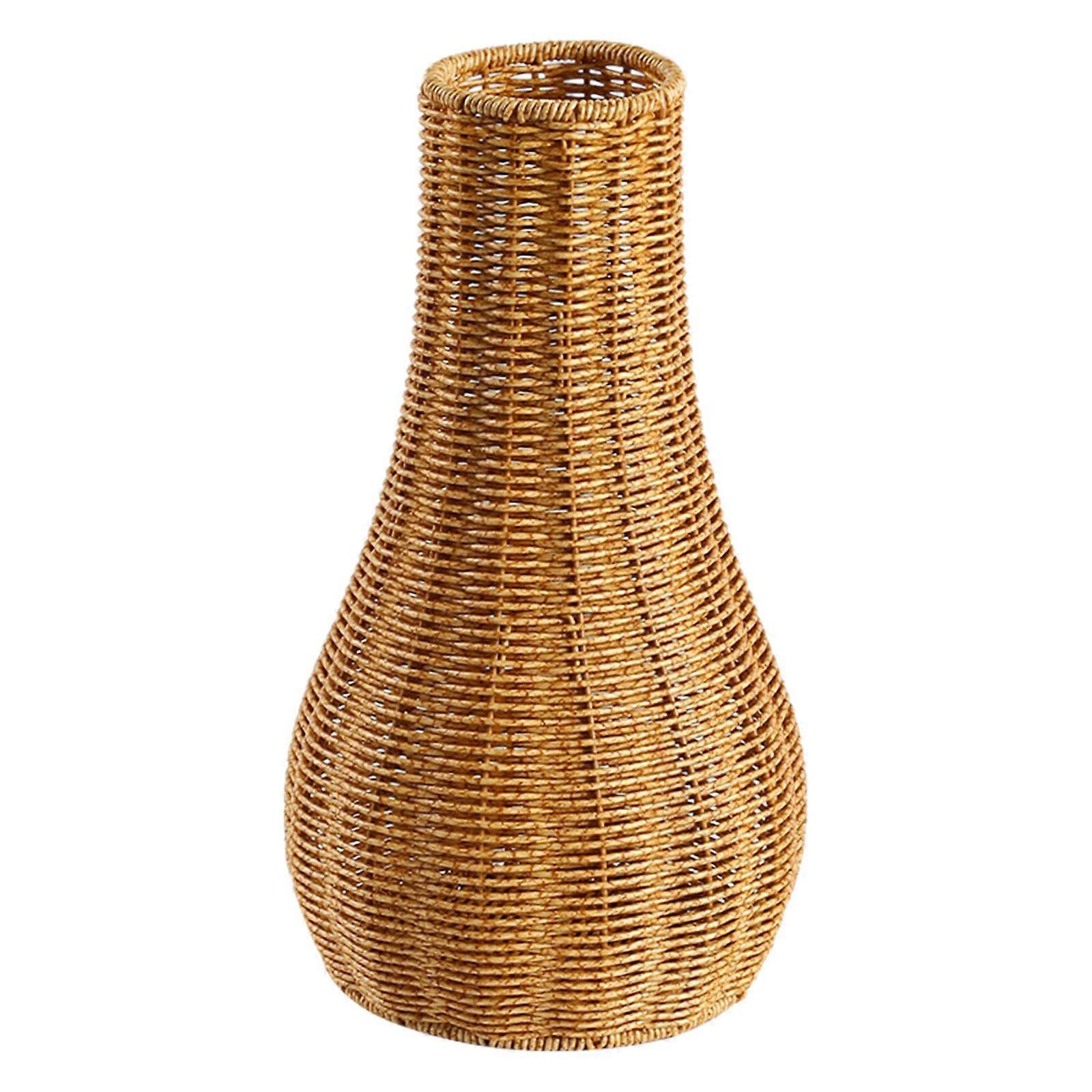 Woven Flower Vase Bud Vase Imitation Rattan Table Centerpiece Planter Flower Pot