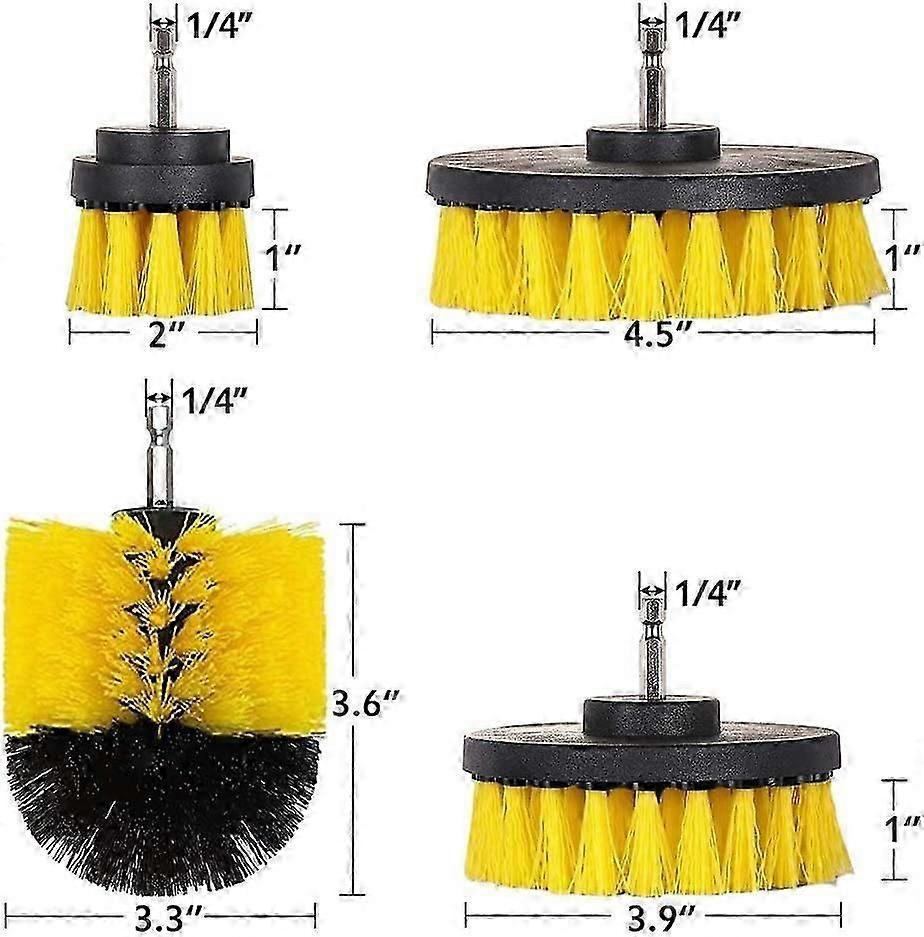 4pcs Electric Drill Cleaning Brush-for Bathroom,Pool Tiles,Ceramics