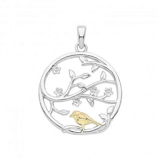 Acotis Silver Pendant Rhodium / Gold Plated Tree Of Life G61081