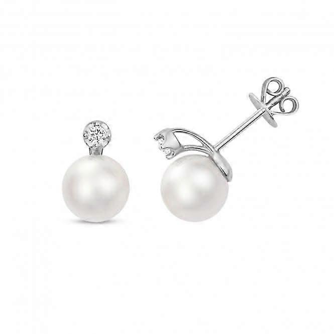 Diamond Akoya Pearl Earrings EDQ222W