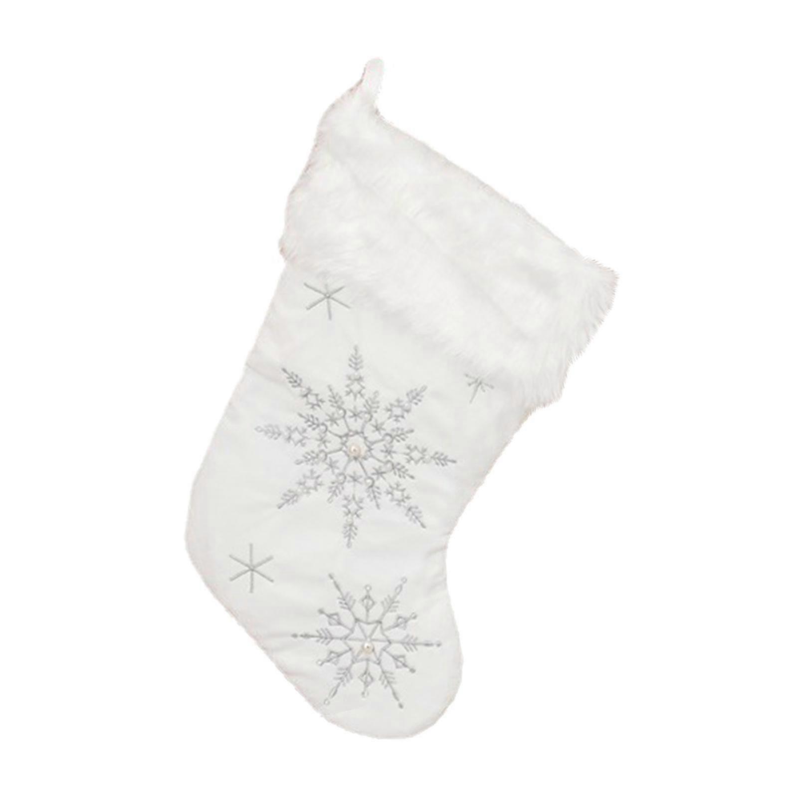 Christmas Stocking Christmas Tree Decor Hanging Ornaments Snowflake Pattern for