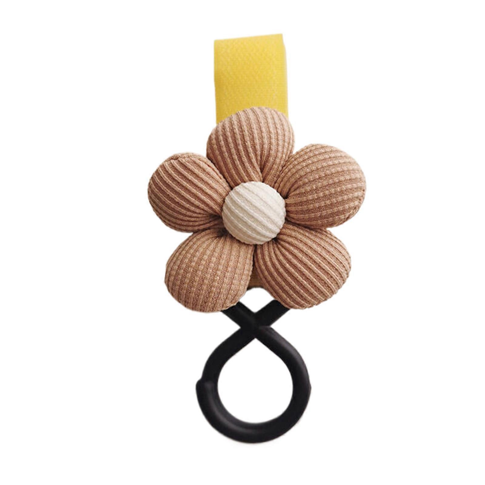 Modern Floral Baby Stroller Accessory Rotatable & Durable Pushchair Hook Functional Flower-shaped Pram Hooks Durable Yellow