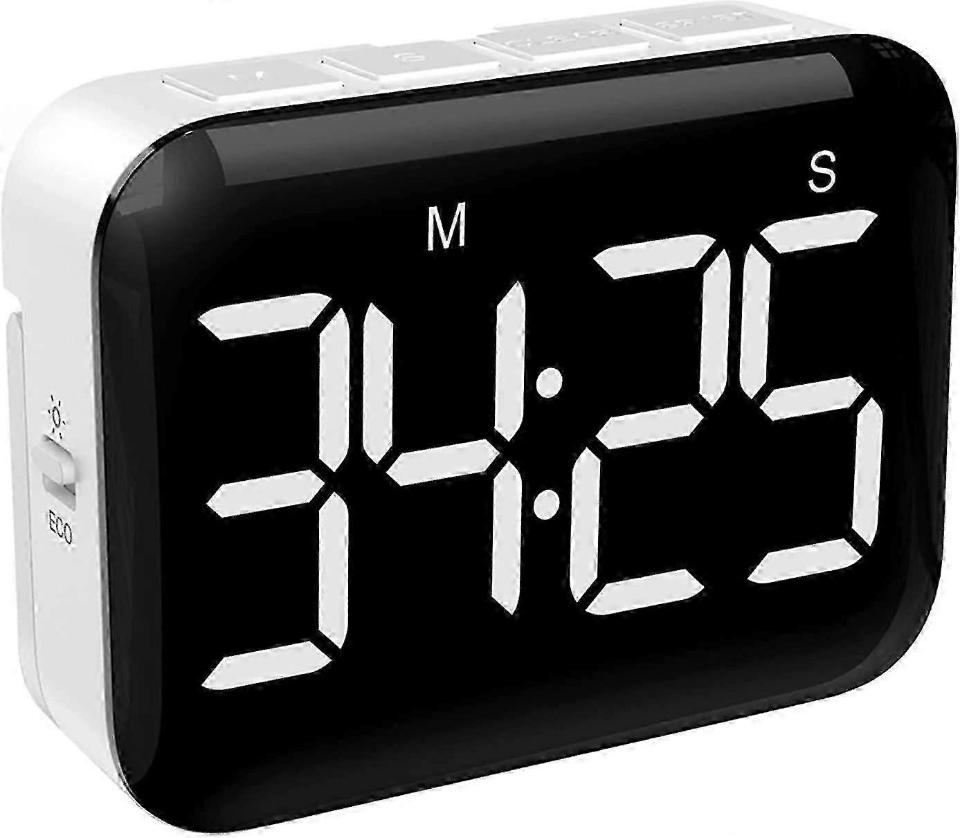 Simple Led Large Screen Timer, Time Manager Timer, Kitchen Baking Countdown Timer, Reminder (color : White)