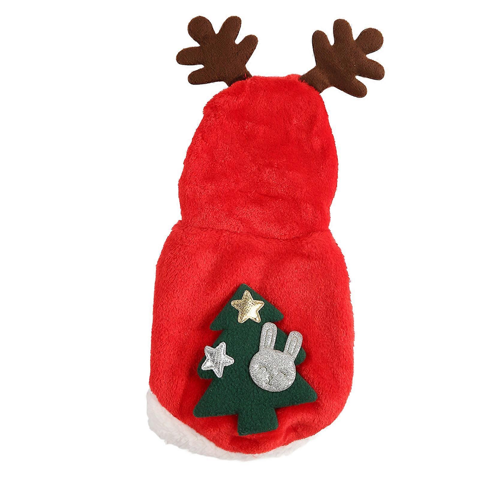 Pet Christmas Clothes Soft Warm Snap Buttons Closure Hooded Dog Costume Coat for Cat Puppy Rabbits