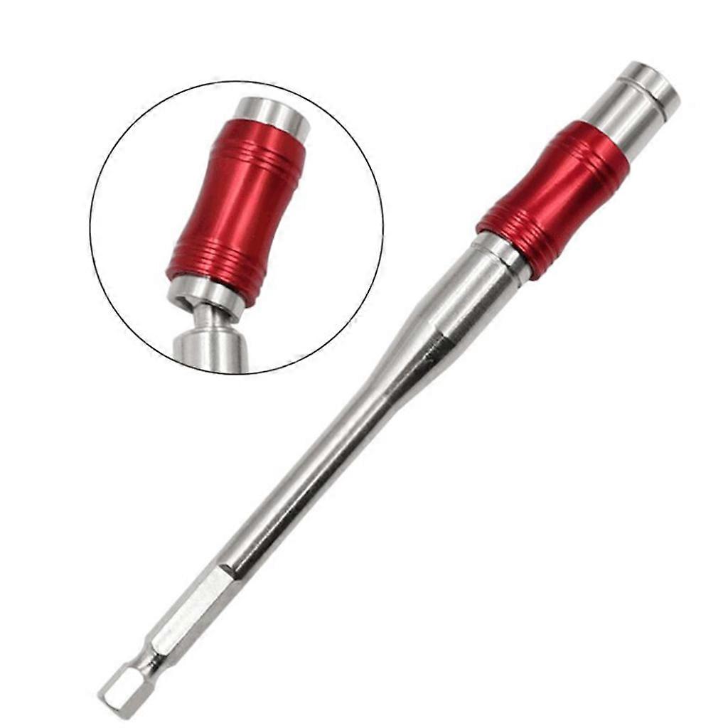 145mm Extended Hex Shank Bit Holder Extension Quick Change Screwdriver Connection Rod Adapter for Screws  Silver red
