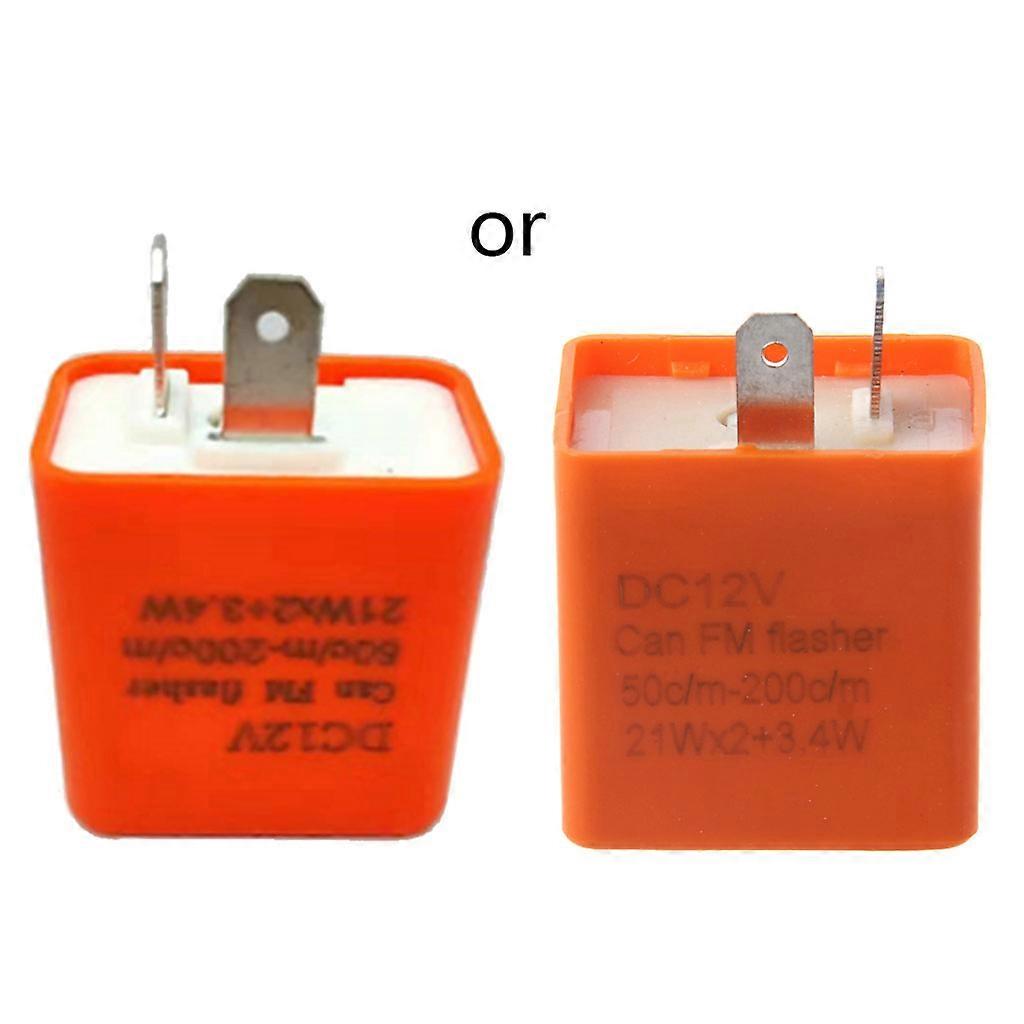 12V 2 Pin Motorcycle Blinker Adjustable LED Flasher Relay Turn Signal Indicator  Orange
