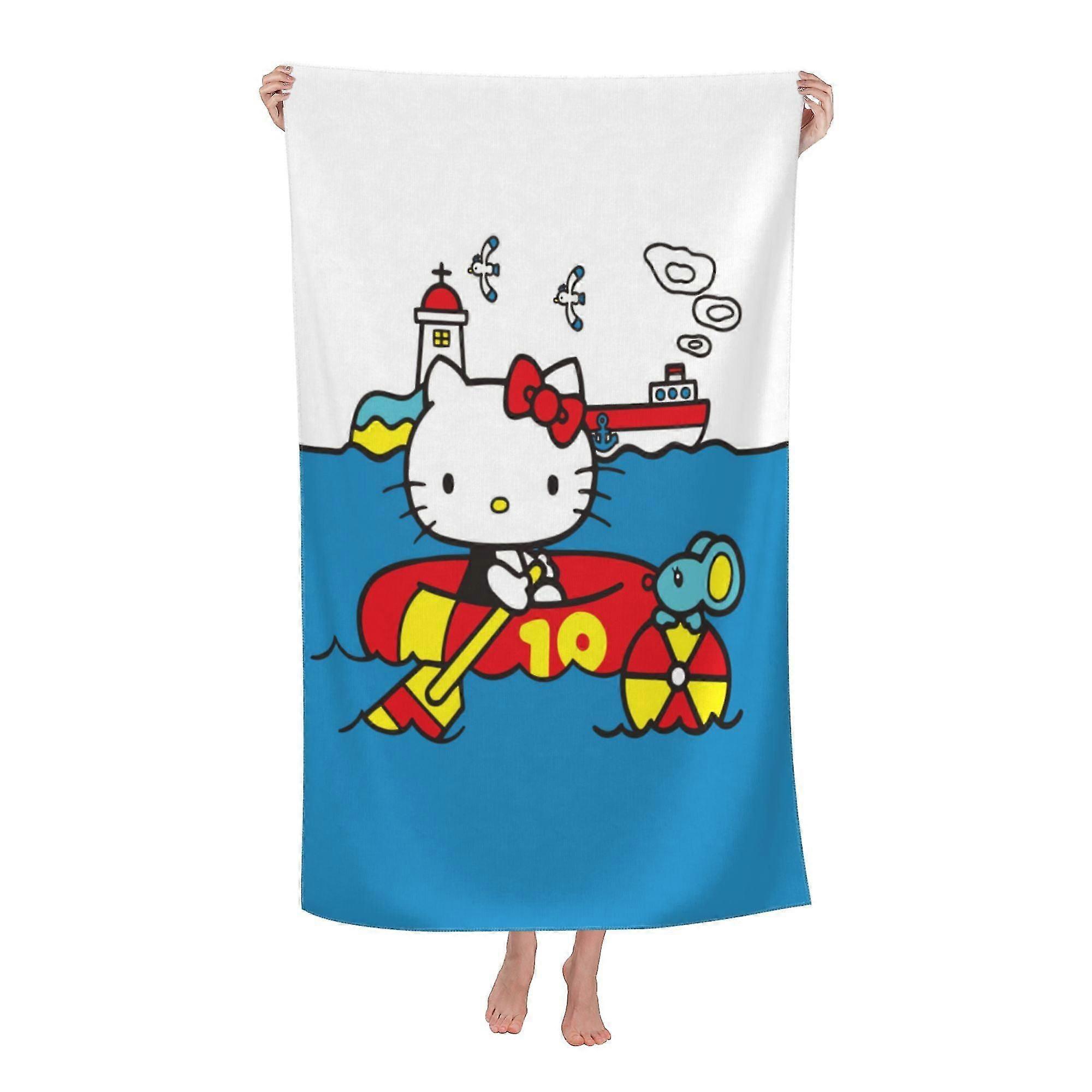 Hello Kitty Beach Towel, Large Microfiber Bath Towel #k3m7
