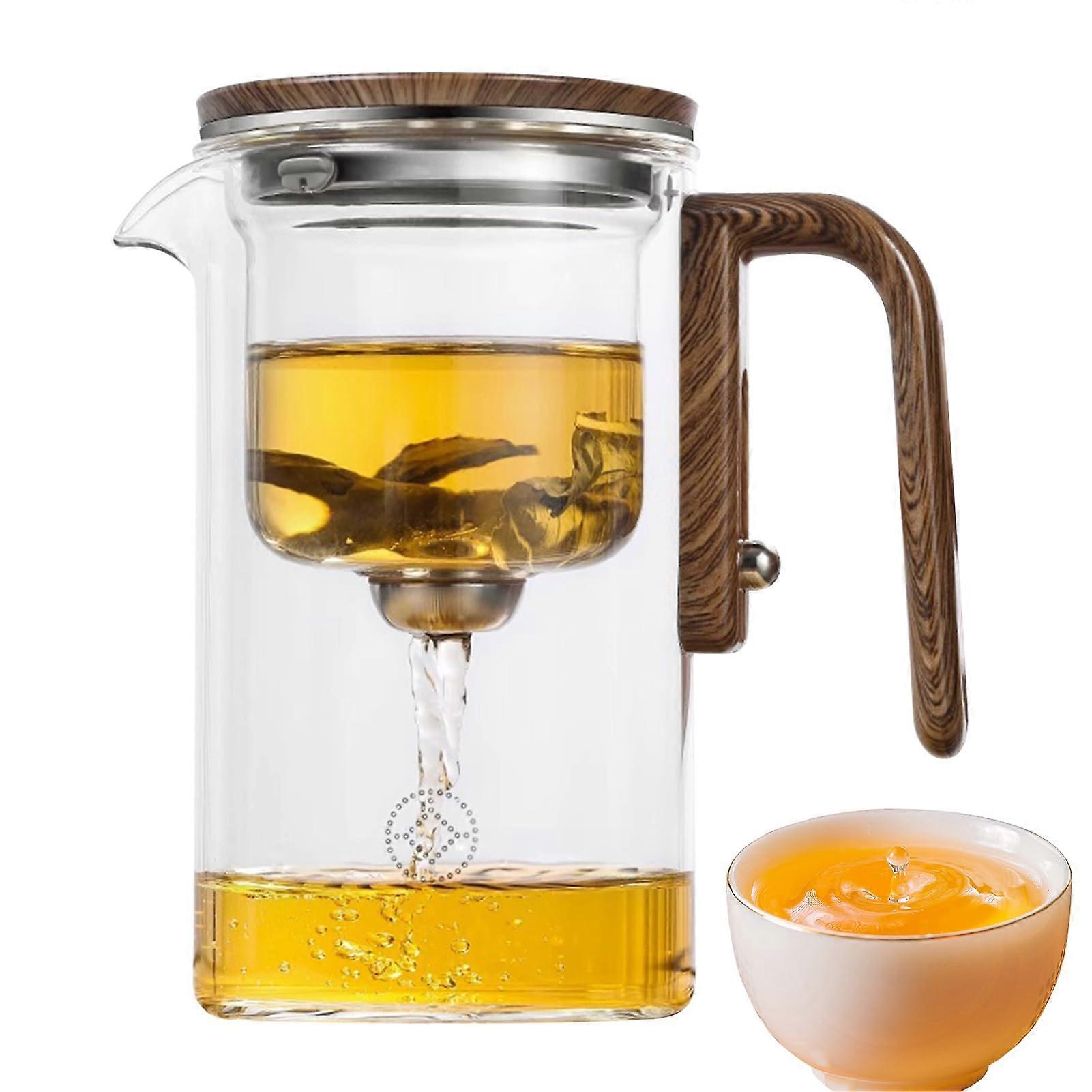 Teapot with Tea Infuser Glass Teapot with Wooden Handle 700ml
