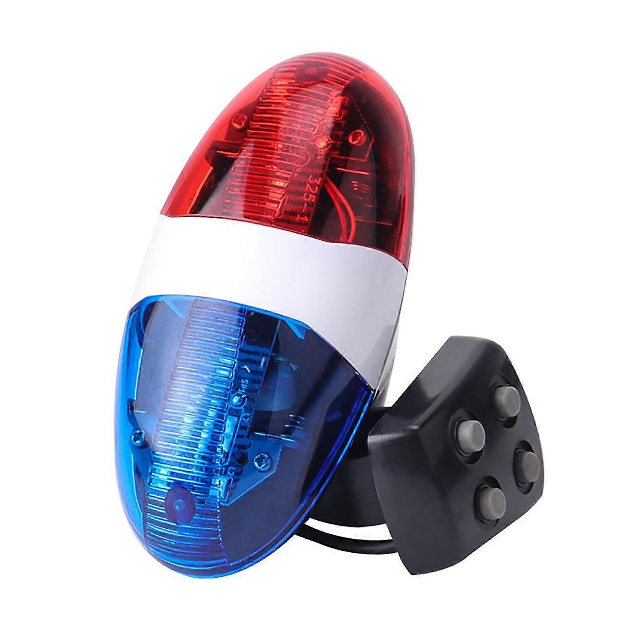 Cycling Horn Bicycle Police Sound with 6 LED Lights and 4 High Siren Sounds, Compatible with All Bike Models