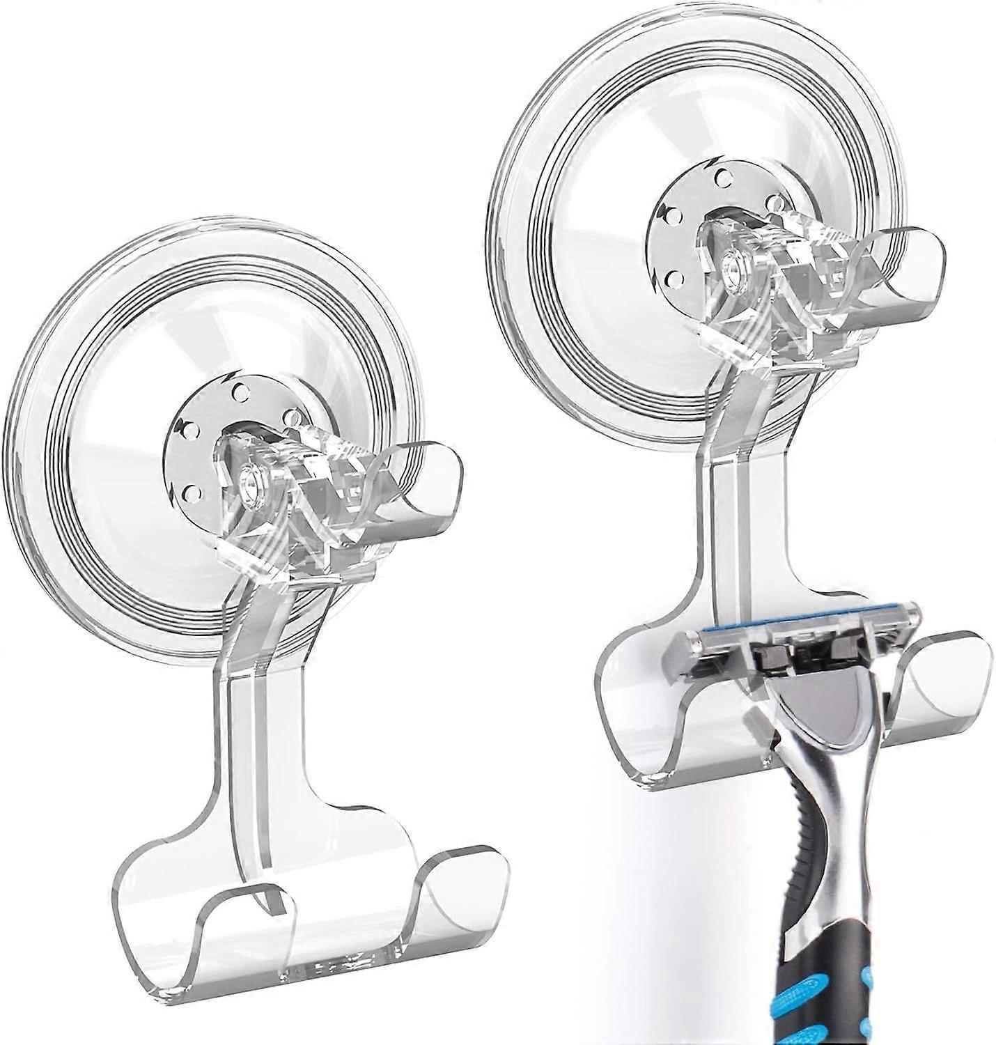 Shower Razor Holder Suction Hooks, 2 Pack Sucker Hooks Reusable Razor Hook