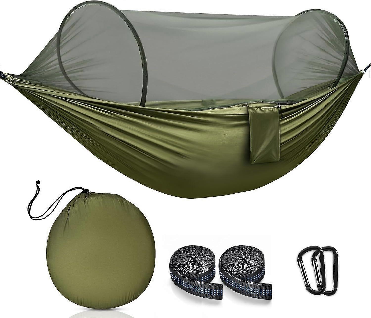 Camping Hammock with Mosquito Net, Portable Double Hammock with Straps, 2 Person Hammock for Travel Outdoor Hiking Picnic
