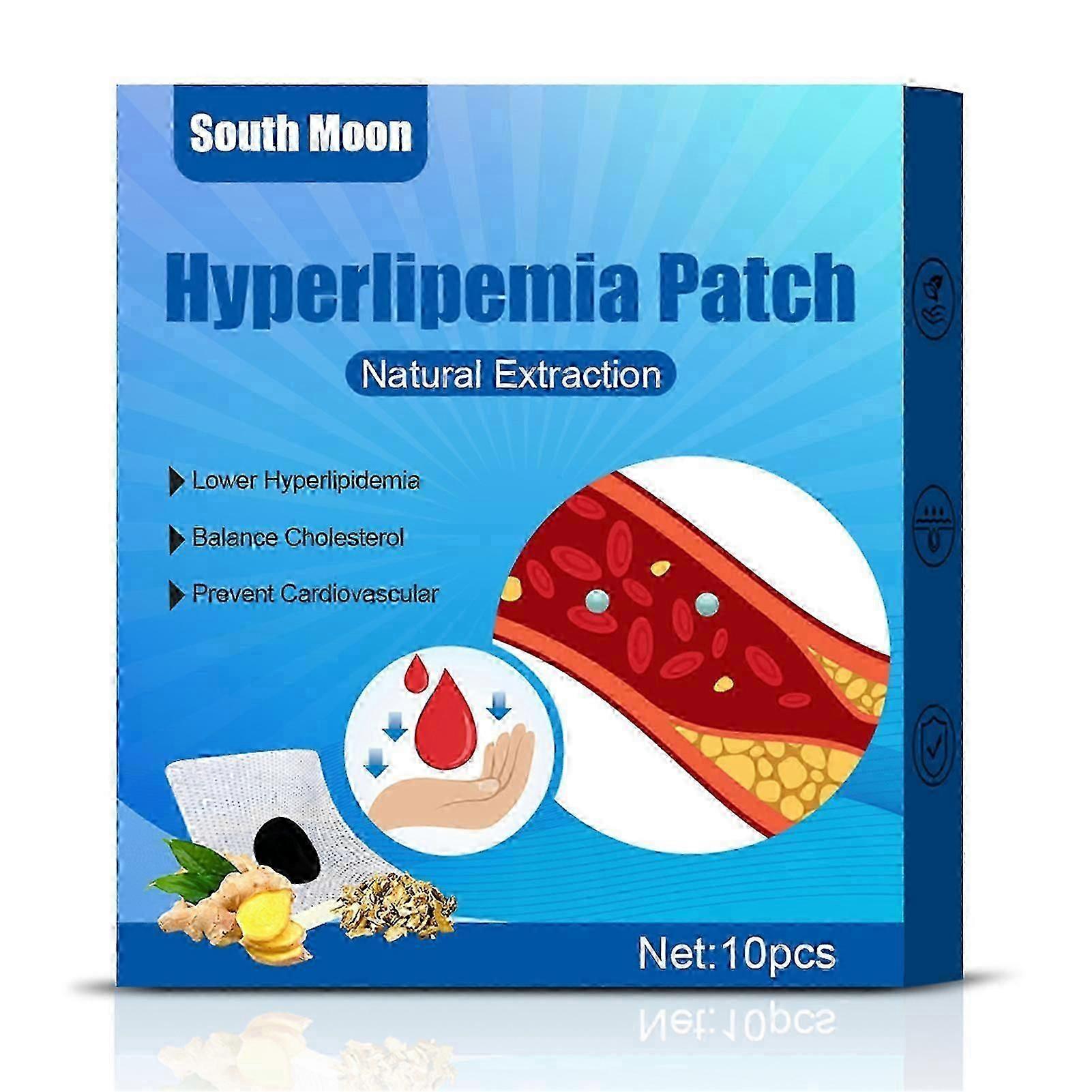 10Pcs Hyperlipemia Patches Natural Extraction Non-woven Fabric Lower Hyperlipemia Balance Cholesterol Stop Cardiovascular