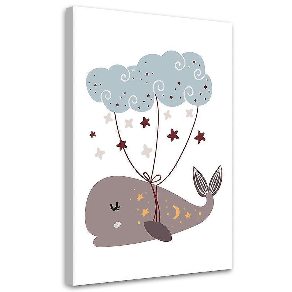 Leinwandbild, Wal und Boho-Wolke - 70x100