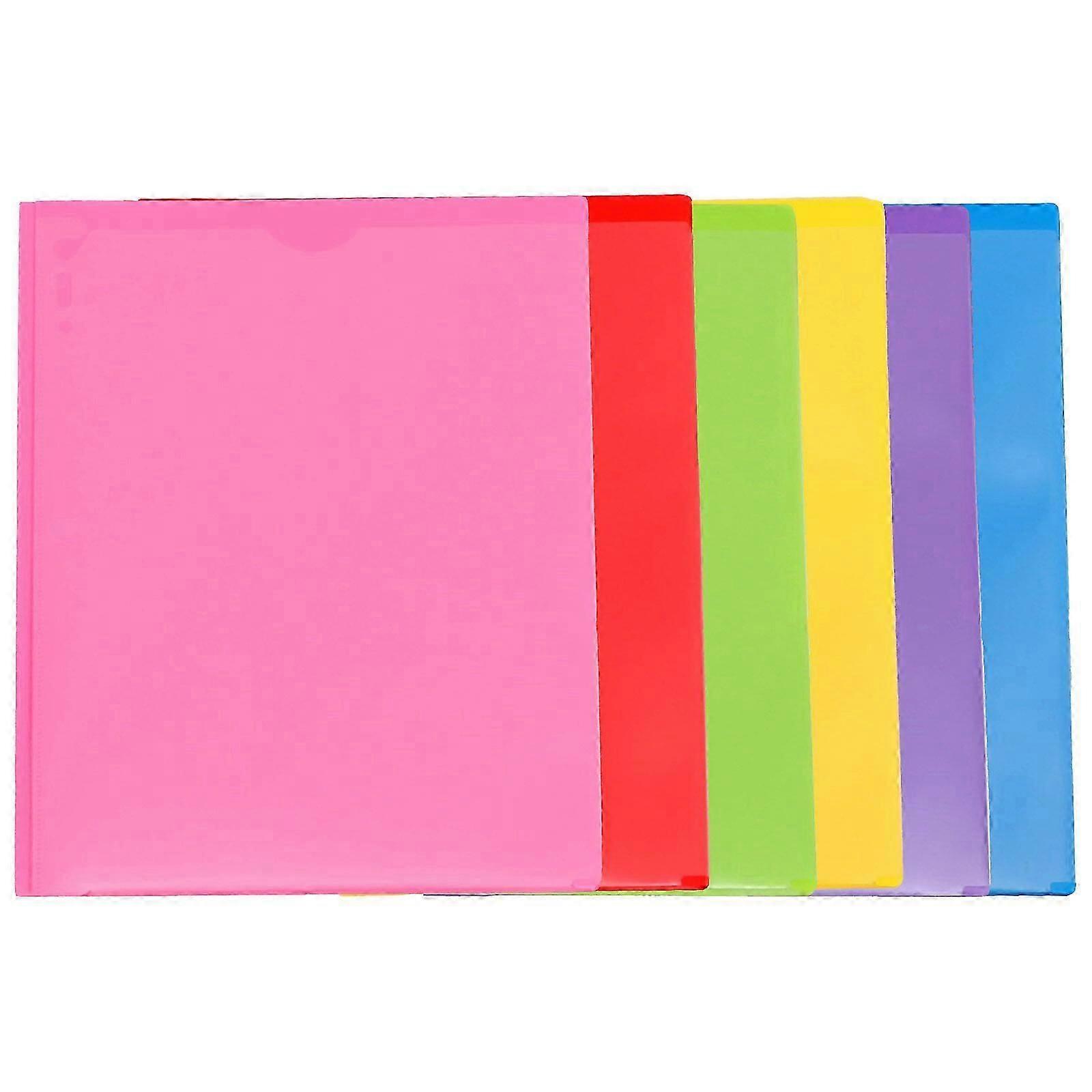 6pcs Document Folders 2-Pocket File Folders Colored File Folder Test Papers Folders