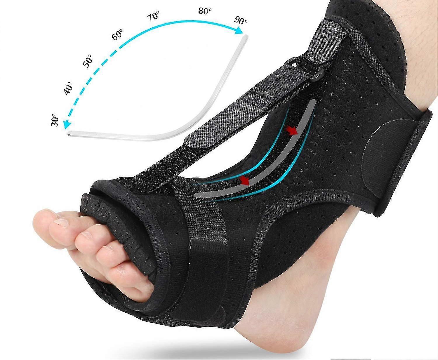 Plantar Fasciitis Night Splint Justerbar Plantar Fasciitis Relief Bracket (sort)