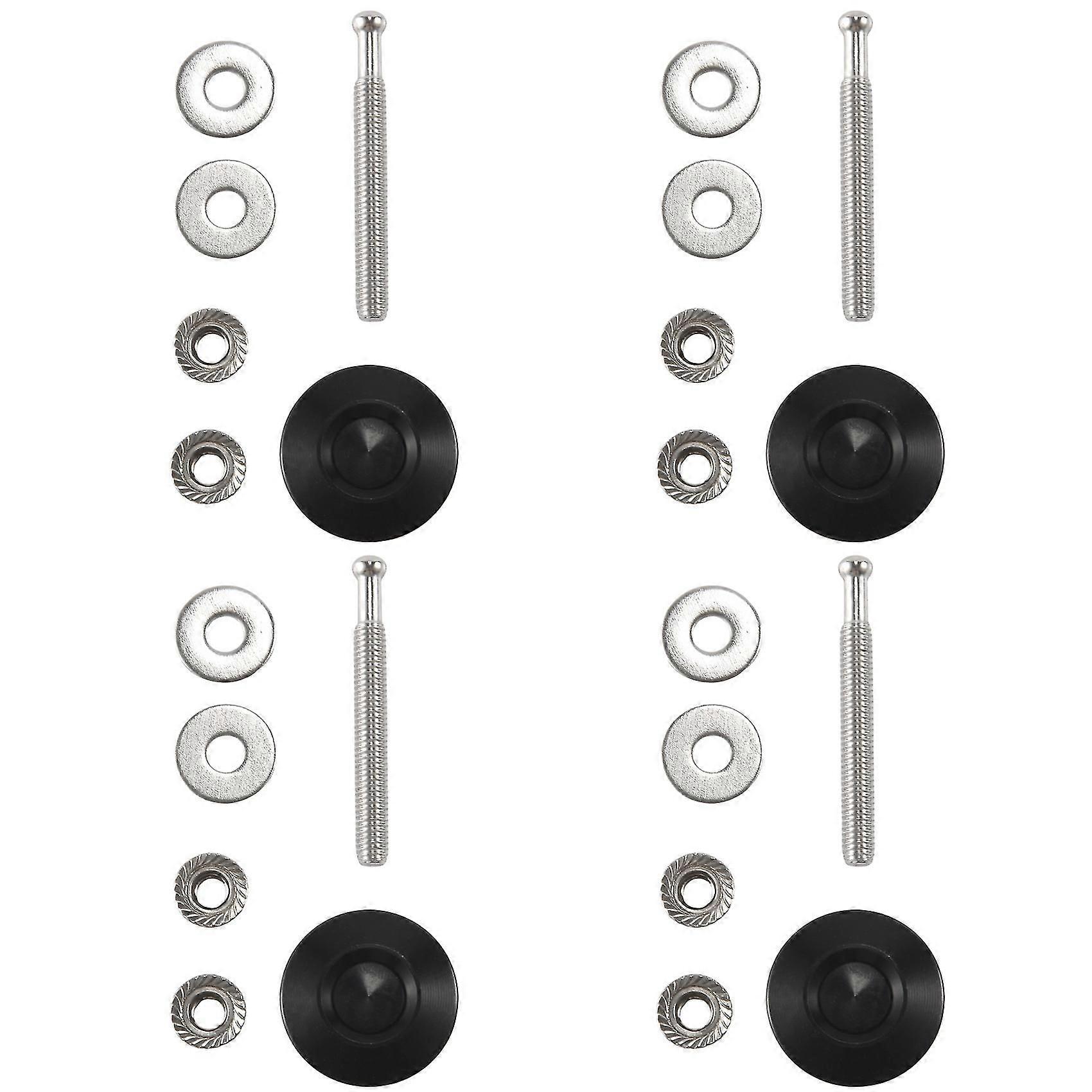 4x Push Button Quick Release Car Hood Bonnet Latch Pin Lock Bumper Clip Black