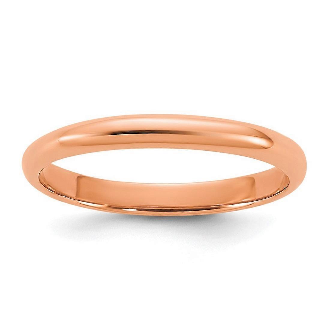 14k Rose Gold Polished 2mm Ring Size 3-Ring - .6 Grams