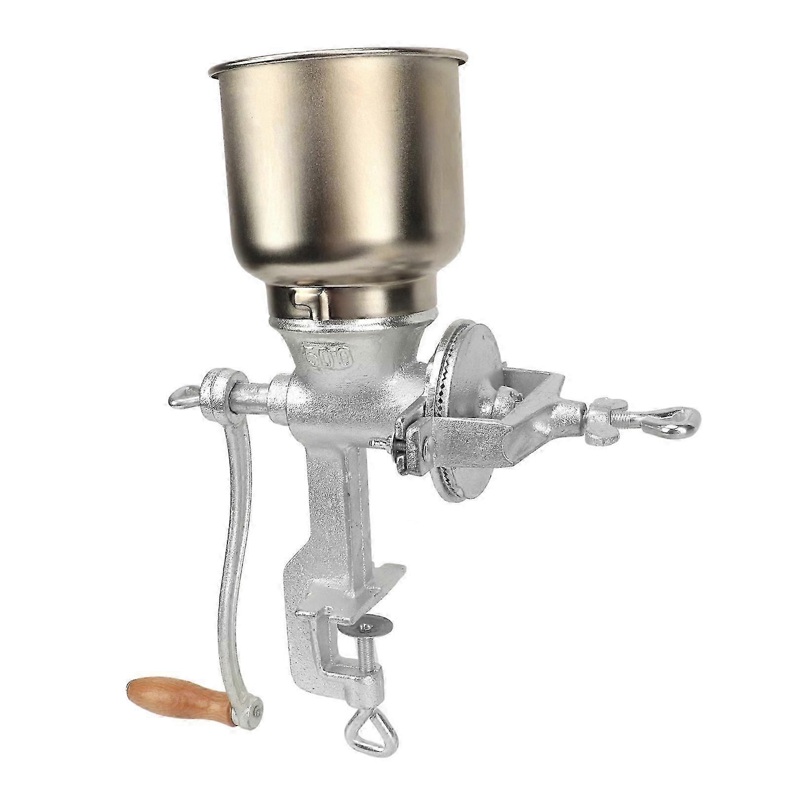 Hand Crank Grain Mill - Cast Iron Manual Corn Grinder for Wheat, Oats, Coffee