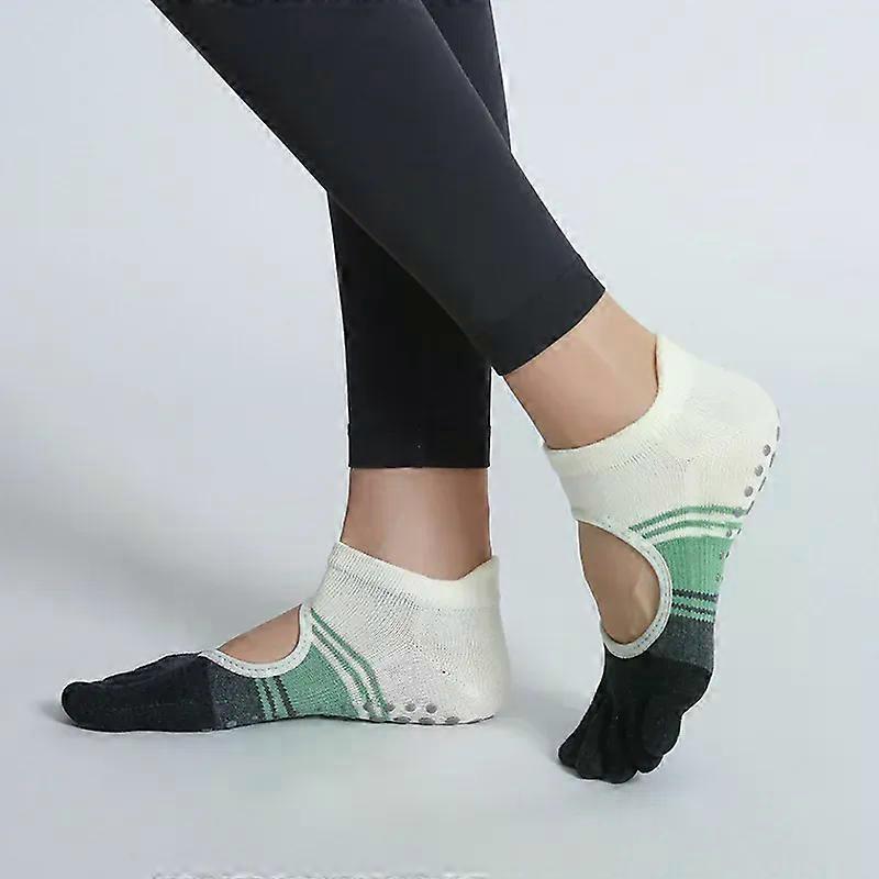 Yoga exercise socks Patchwork Low-Ankle  Toeless Open Toe Pilates Socks
