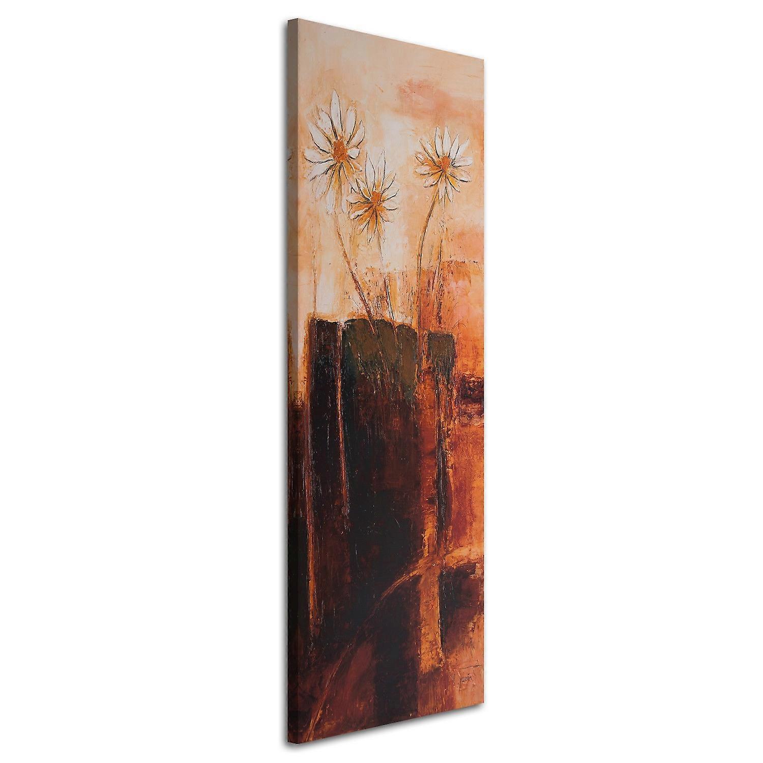 Lienzo, Tres flores silvestres - 30x90