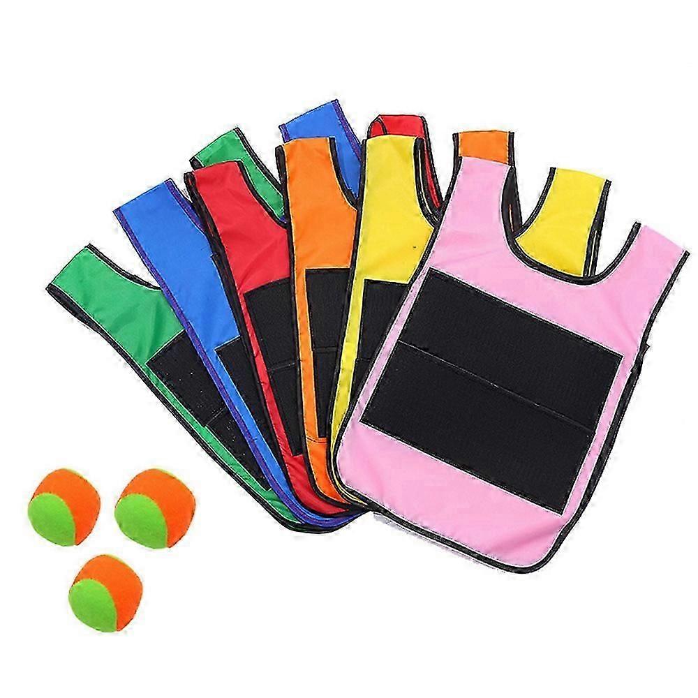 New Outdoor Sports Game Props Sticky Ball Vest Throwing Toy Throwing Target Game with Ball Waistcoat for Children's Sports Toys