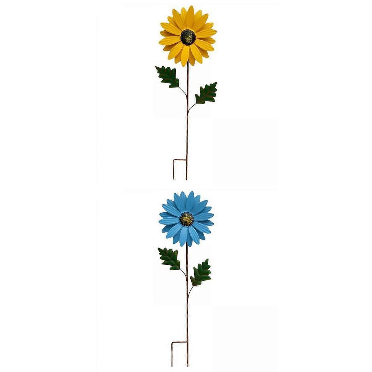 2pcs Garden Wind Flower Sculpture for Patio