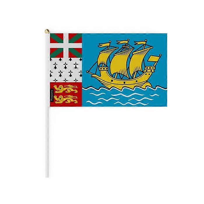 Set of Mini Flags – Saint Pierre and Miquelon – 14 x 21 cm – Handheld – Polyester - 50 pieces