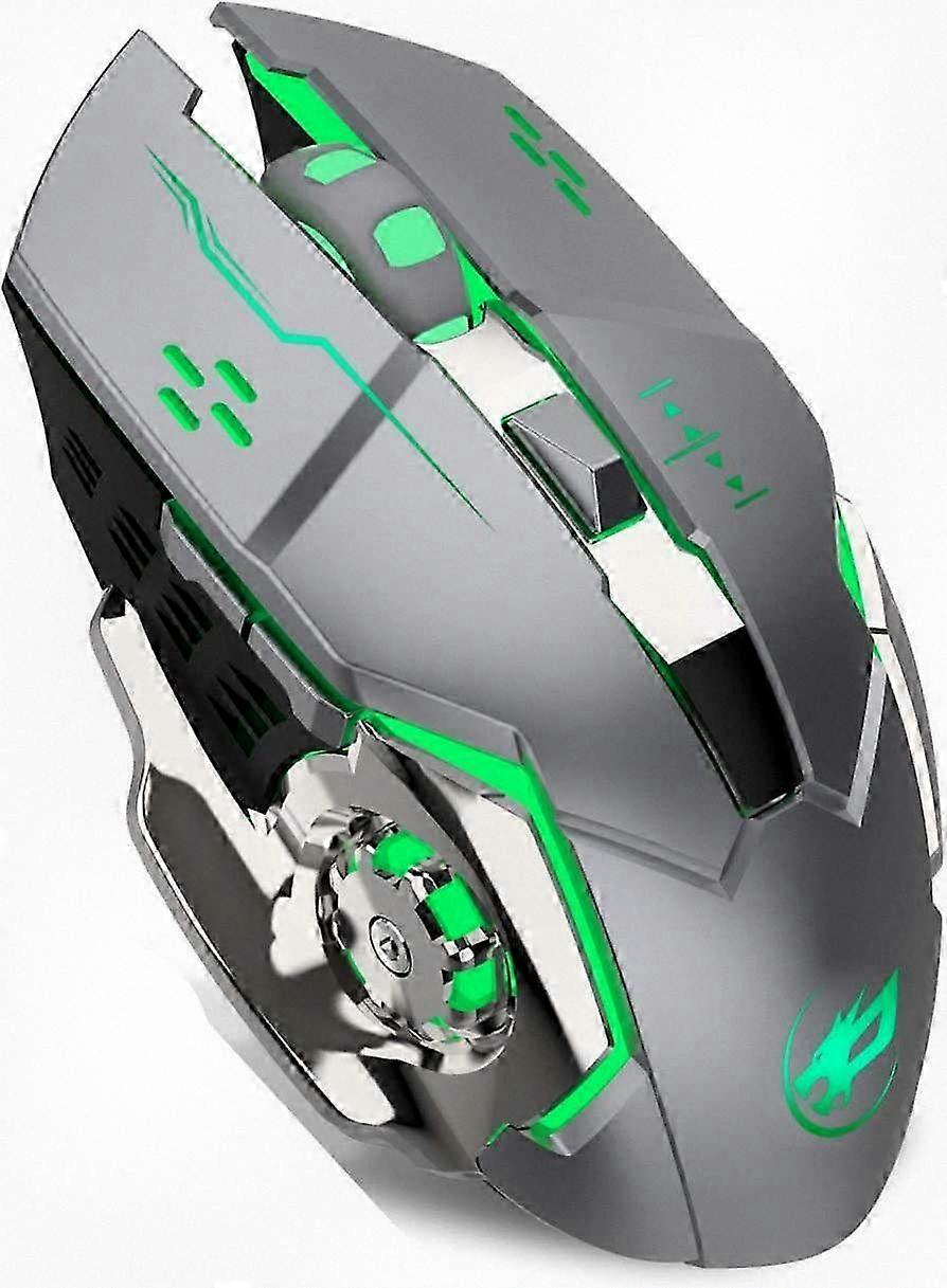 Rechargeable Wireless Gaming Mouse with USB Receiver for Home Automation Accessory, 2.4GHz, 7 Colors Backlit, Compatible with Various Laptop