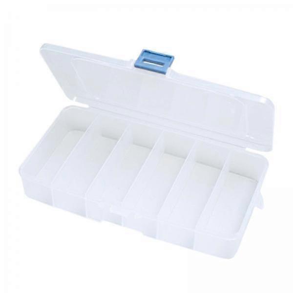 2x Small Clear Storage Box with Compartments Makeup Tool Storage Box for