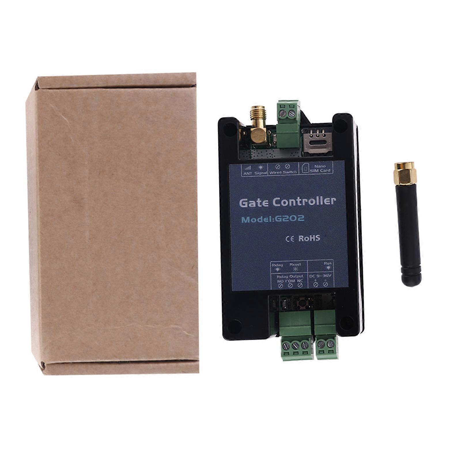 2G Gate Opener Remote Switch Relay Switch Door Opener with GSM Dial Control for DC 9V ~ 6V/1A Secure Using Multi functio Black