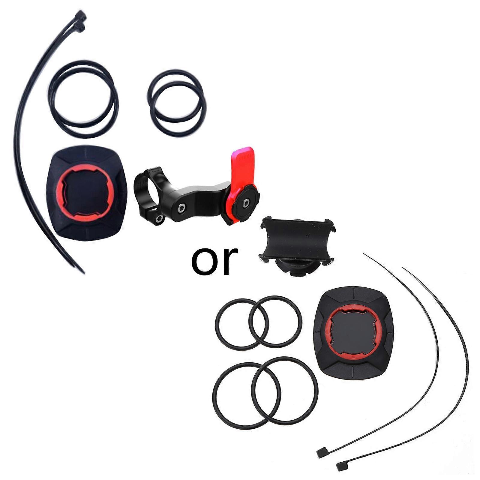 Motorcyle Scooter Phone Stand Quick Release with Vibration- Shock-Absorber Adapter Ring Handlebar Mounting Bracket Base Red