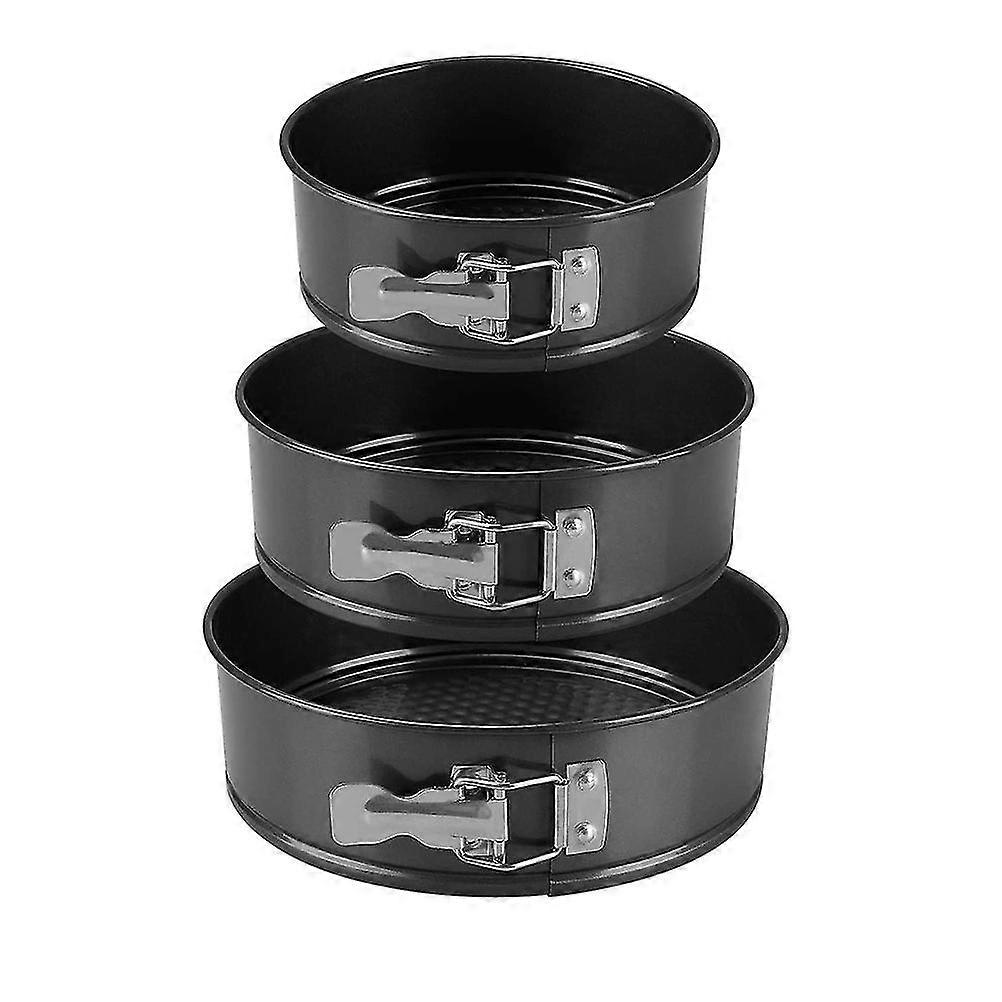 3Pcs Cake Tins Round Springform Cake Tin Set Flat Base Cake Tins Leak Proof Round Baking Tins -I