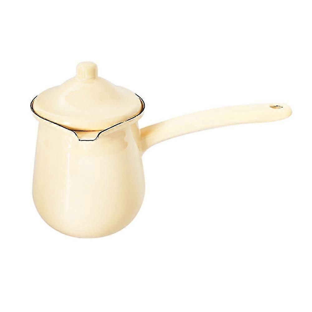 Mini Enamel Milk Pan Multipurpose Milk Warmer With Lid High Temperature Resistant Enamelware
