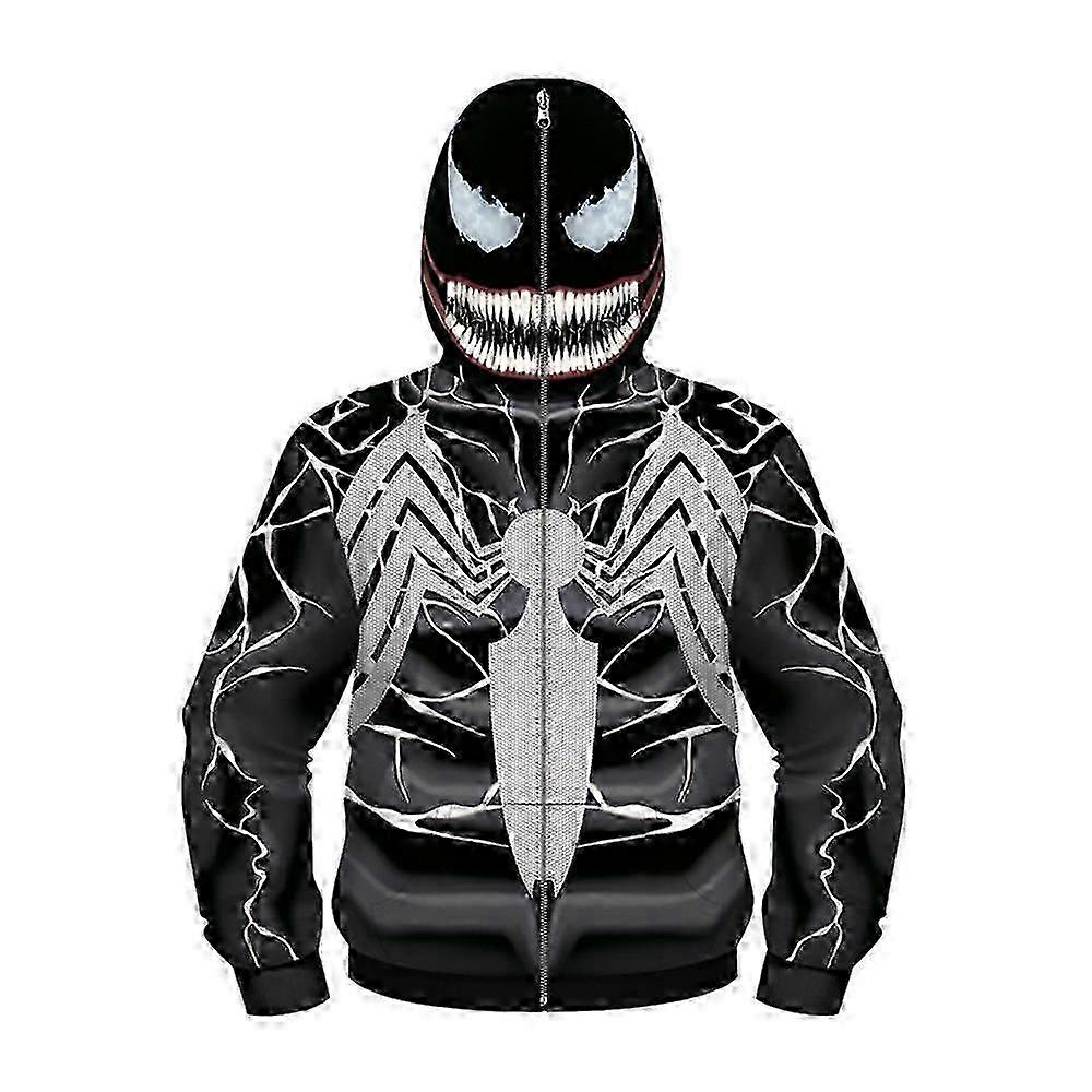 ヴェノムパーカージャケットキッズボーイズカジュアルフルジップ面白いフード付きマスクコートアウター
