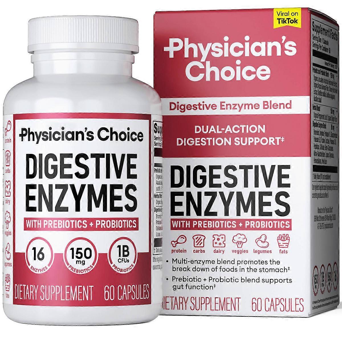 Physician's Choice Digestive Enzyme Probiotic - 60ct