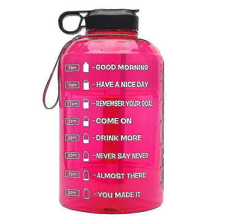 3.7L 大型ウォーターボトル タイムマーカー&モチベーショナルリマインダー付 - レッド