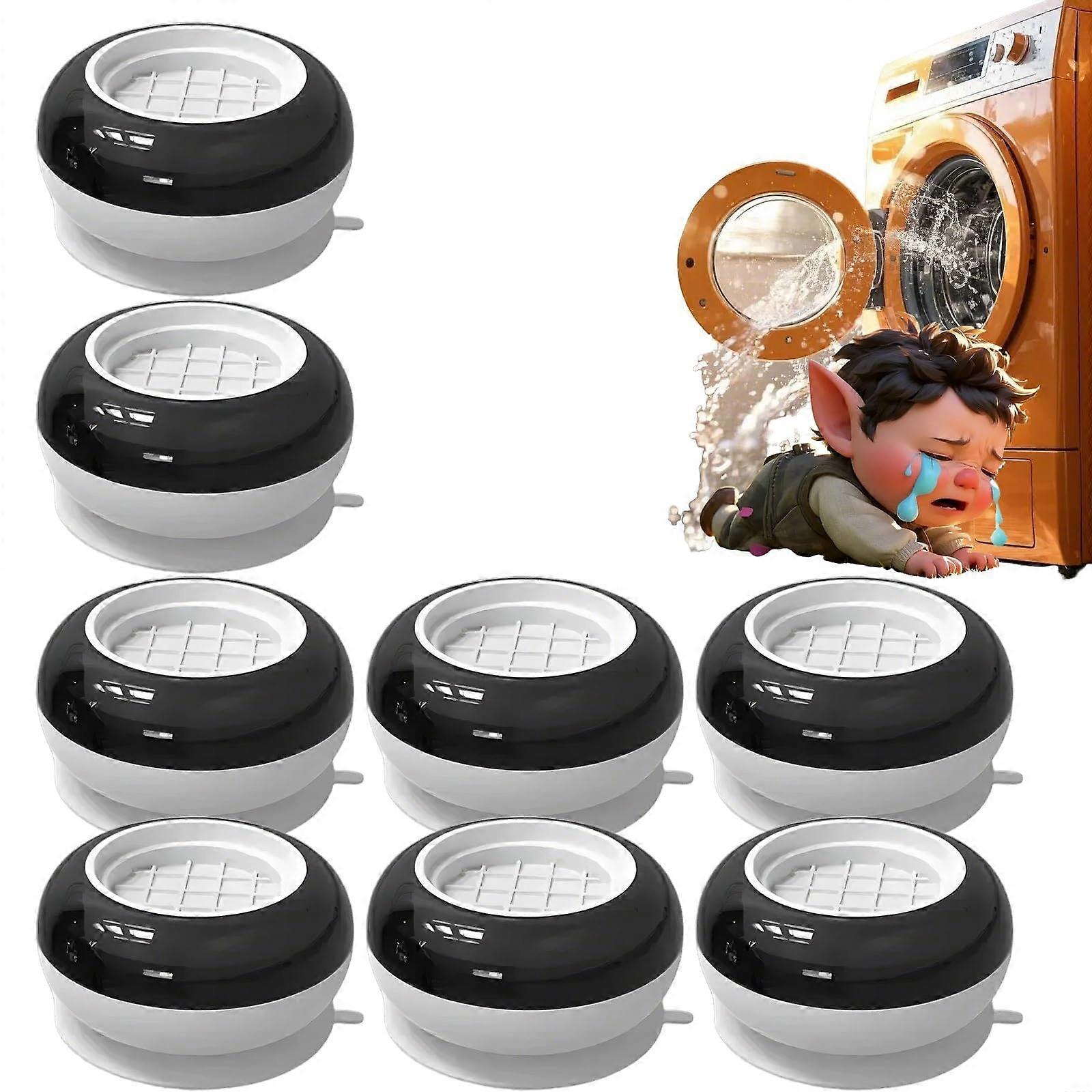 Washing Machine Anti-Vibration Pads 8 PCS Rubber Furniture Lifting Support Base for Washer and Refrigerator White