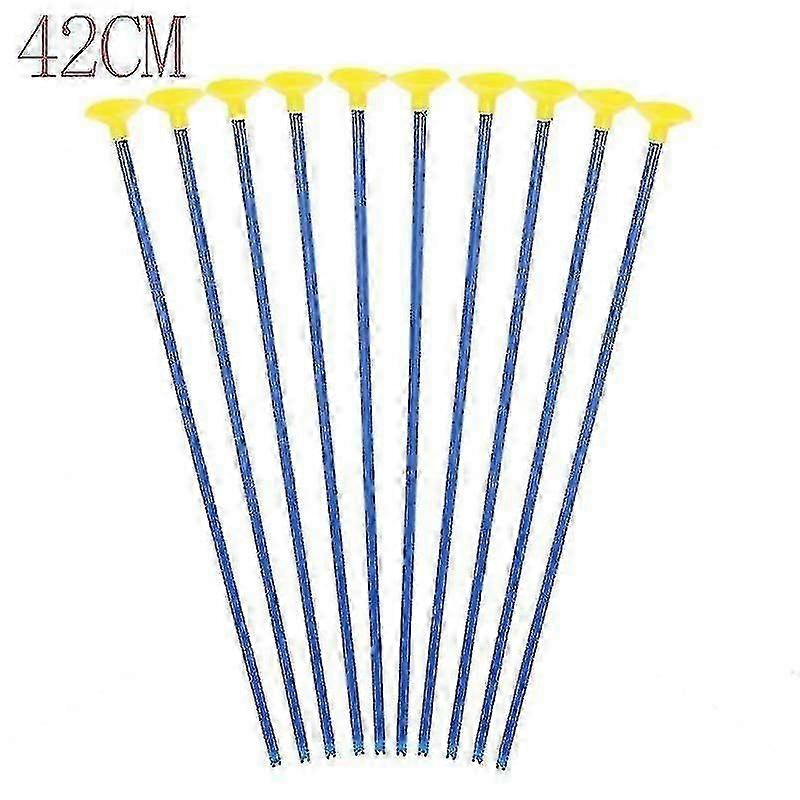 10 قطع ألعاب القوس والسهم مع كوب شفط 42 سم ، طقم رماية للأطفال هدية للأولاد والبنات (أزرق)