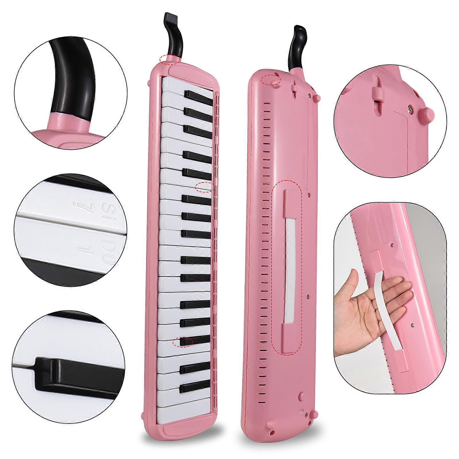 37 Keys Melodica Instrument Melodica Air Piano Keyboard with 2 Soft Blow Pipe 2 Blowing Nozzles Melodica Wind Instruments with Carrying Bag for Begin