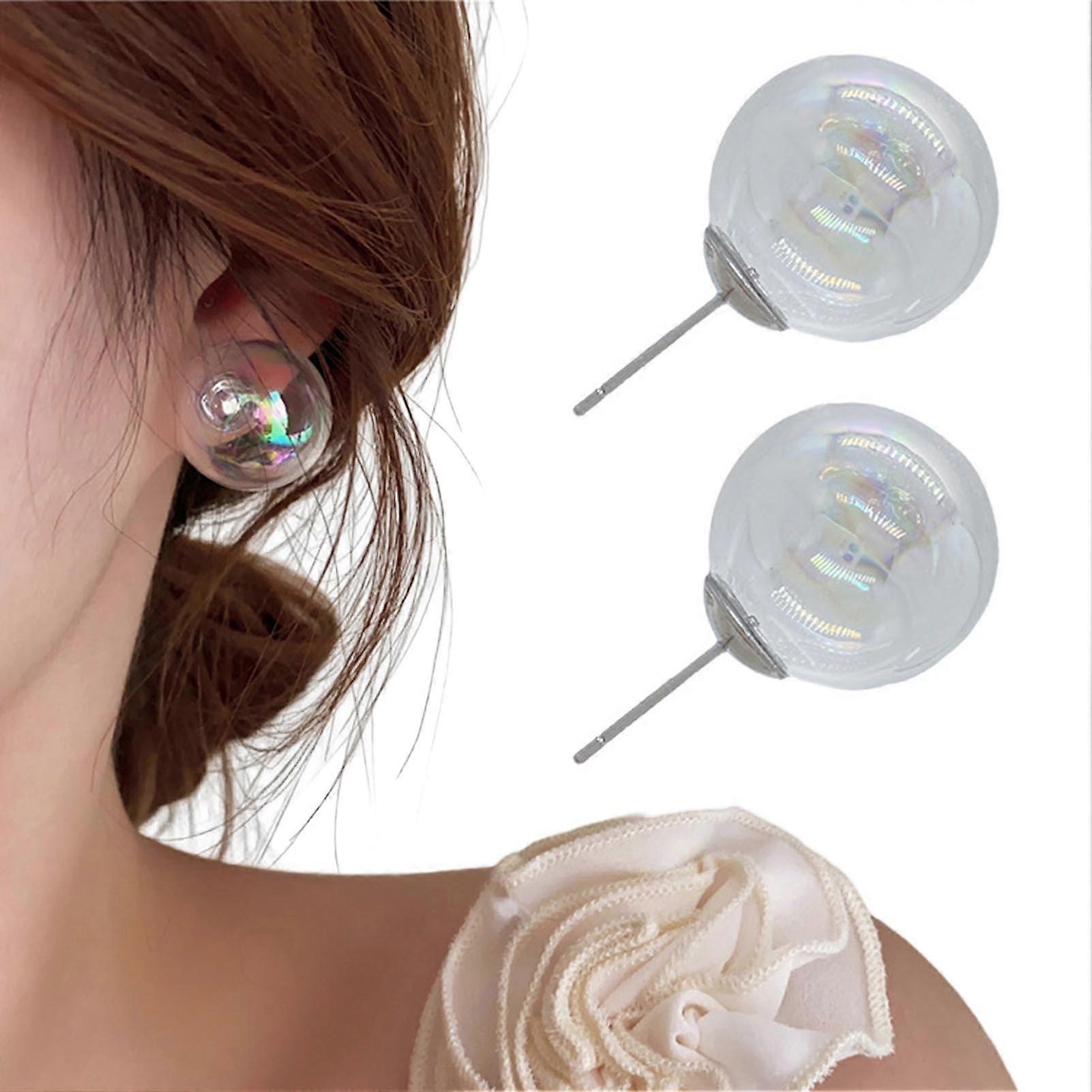Transparent Crystal Ball Earring Lightweight Versatile Personality Earrings