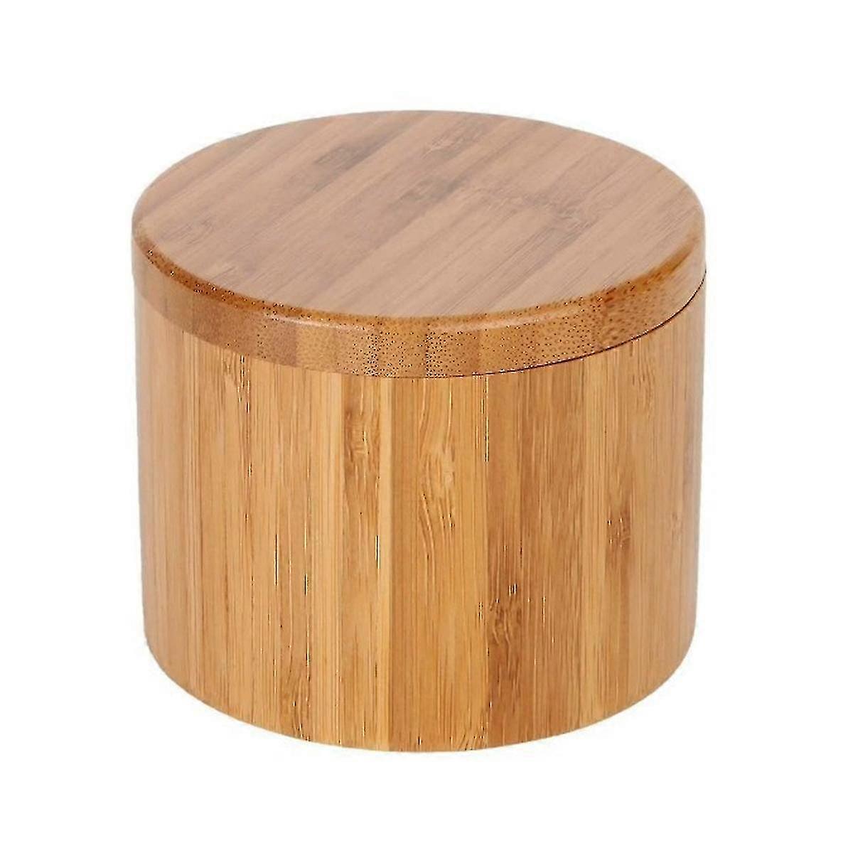 Natural bamboo round storage box for spices and salt, suitable for organizing and preserving your spices