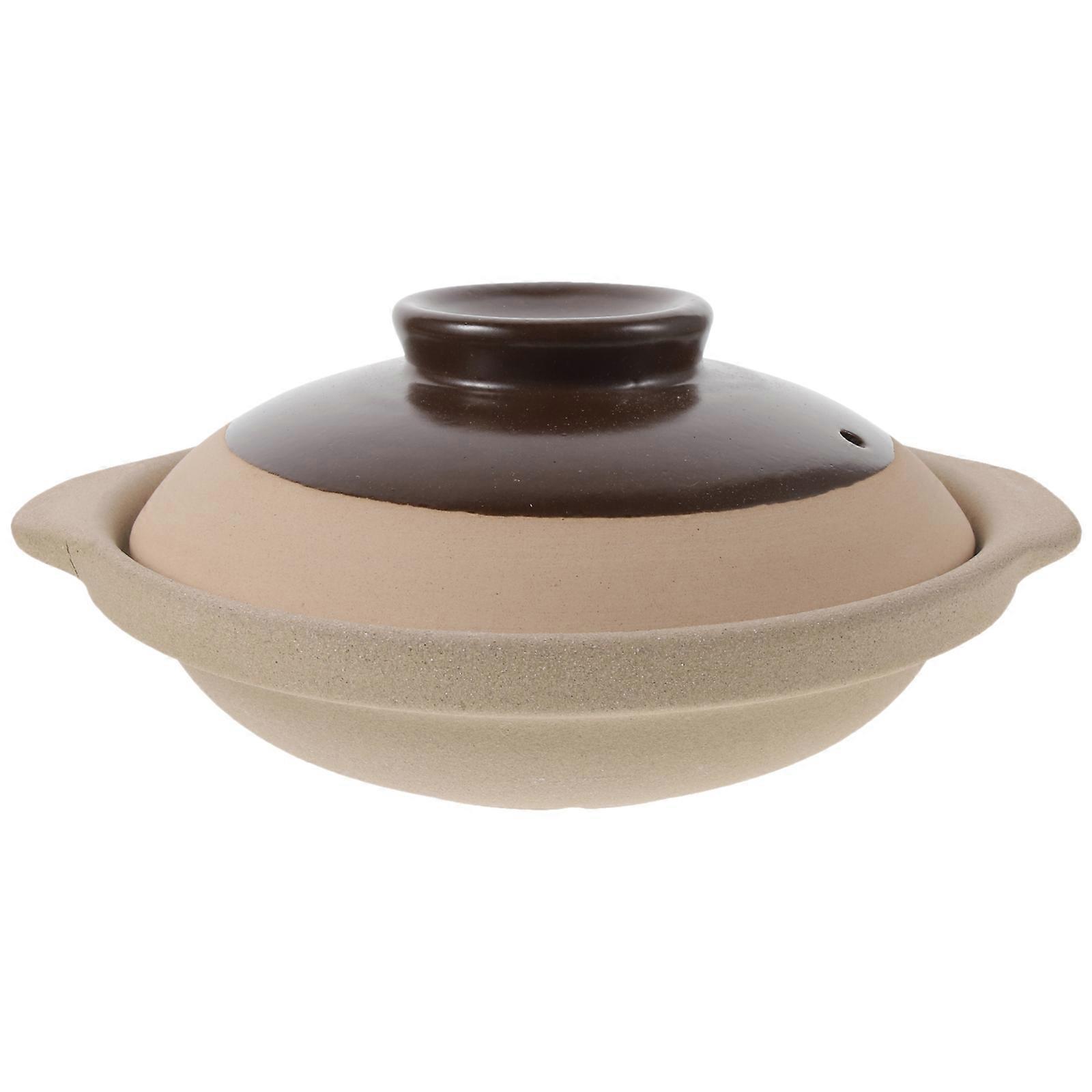 Ceramic Casserole for Kitchen Use with NonSlip Handle and Even Heat Distribution Light Brown