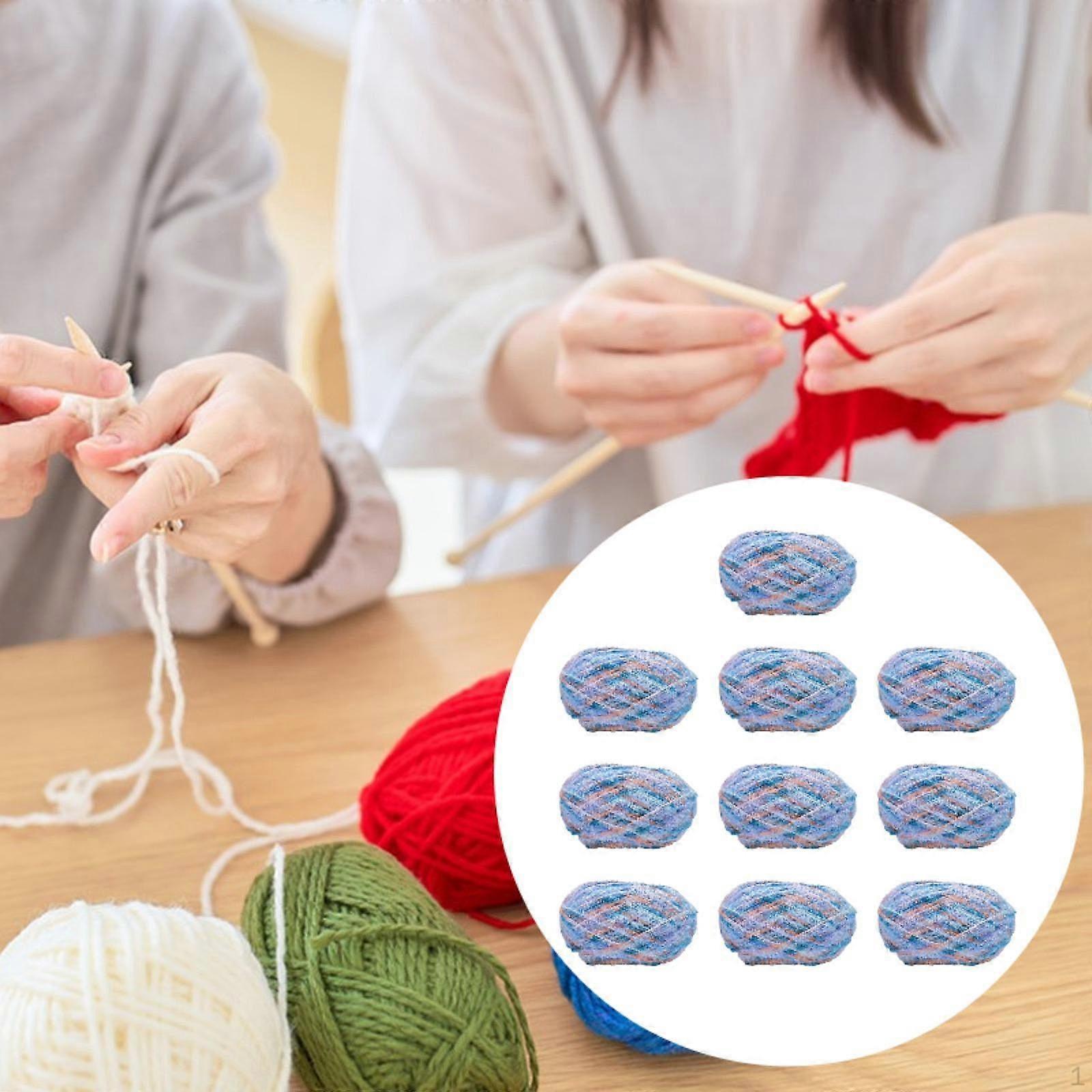 Scrub Yarn Assorted Colors 10 Skeins DIY Easy to Dry Sparkly Crochet yarns Pastel for